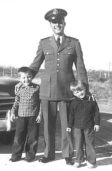 Bick Beckwith with sons, Ted and Jim 1949